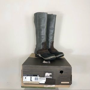 SOREL Slimpack Shale Grey Tall Riding boots 8